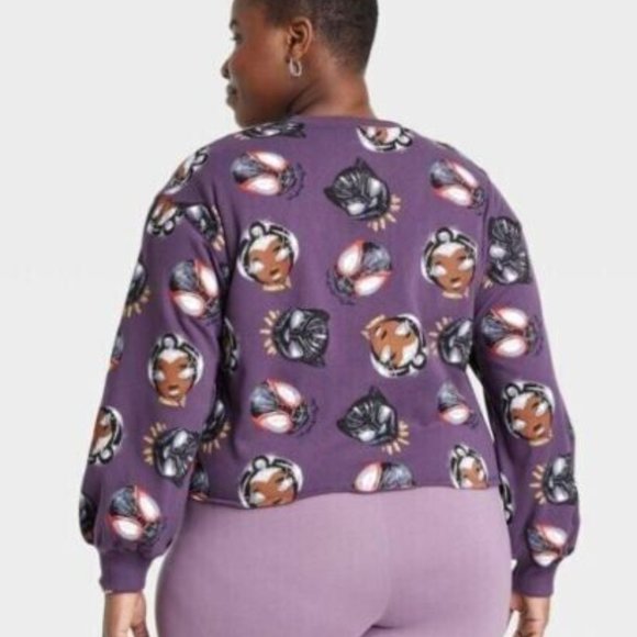 Women's Marvel Black Panther x Nikkolas Smith Graphic Sweatshirt Size XL Purple - Picture 2 of 2